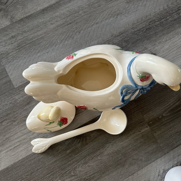 Lenox Poppies Blue Goose Tureen Porcelain Soupière New - Picture 5 of 5